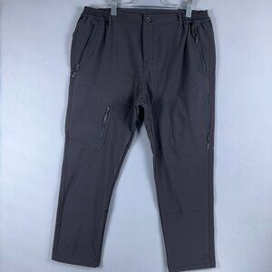 Ykk Hiking Pants Mens Size 2XL Zippered Pockets Elasticated Waistband Gray